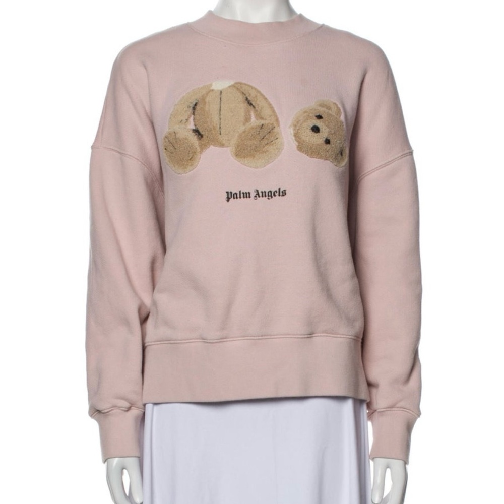 Palm Angels Pink Teddy Bear Sweatshirt